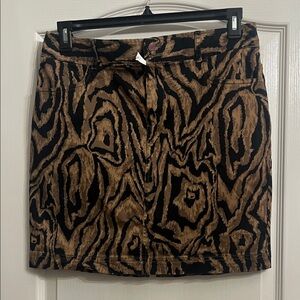 Chaps Brown and Black Mini Skirt